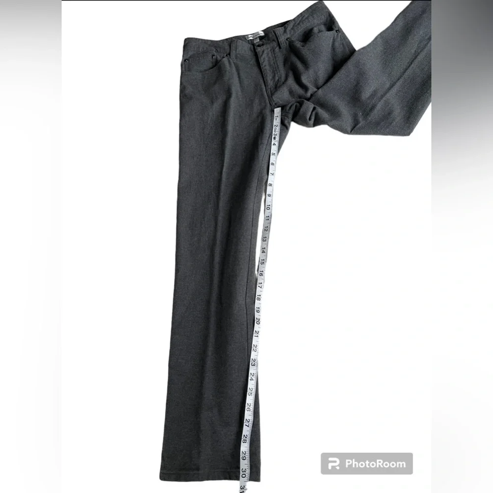 Peter Millar Mens Mountainside Flannel Five Pocket Pant Sz 32 Charcoal Grey
